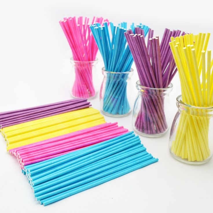 25 Pcs Set Bâtons Colorés Cake Pop Sticks